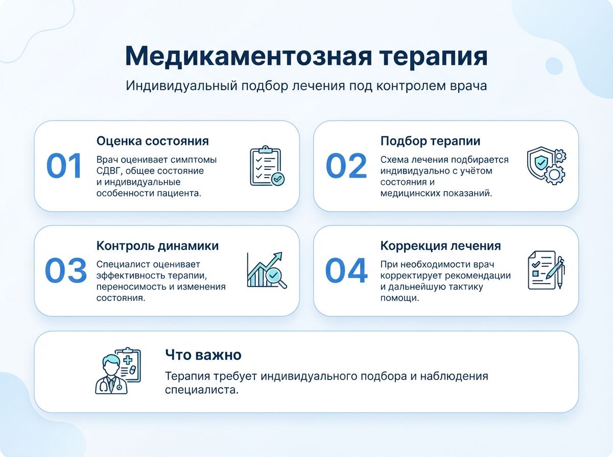 Лечение СДВГ в Губкине у детей и взрослыхинфографика